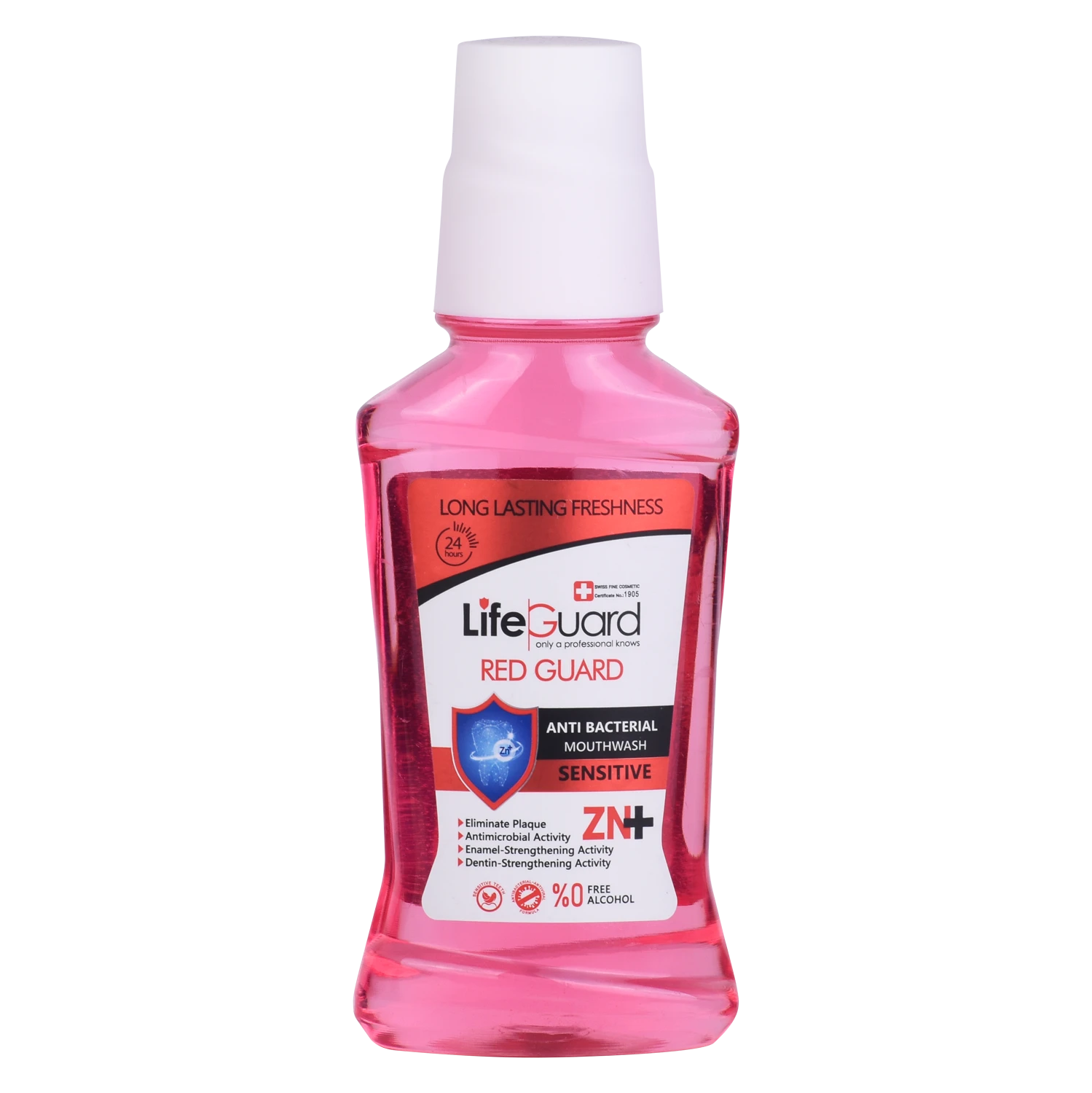 دهانشویه بزرگسال حساس (Red Guard) برند لایف گارد با حجم 270 میلی لیتر